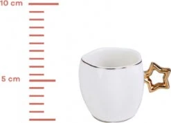 Karaca -Star- Set Van 6 Koffiekopset 80 Ml- Koffiekopjes Voor 6 Personen-Turkse Koffie-Moccakop-espressokop-12-delig, Witgoud, 6 Espressokopjes En 6 Schoteltjes, Mokkakopjes, Porselein, Koffieservies -Barbecue Benodigdheden 1200x867 5