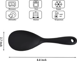 Doodadeals® Siliconen Rijstlepel - Rijst Opscheplepel - Rijstlepel Kunststof - Zwart - 1 Stuk -Barbecue Benodigdheden 1200x960 11