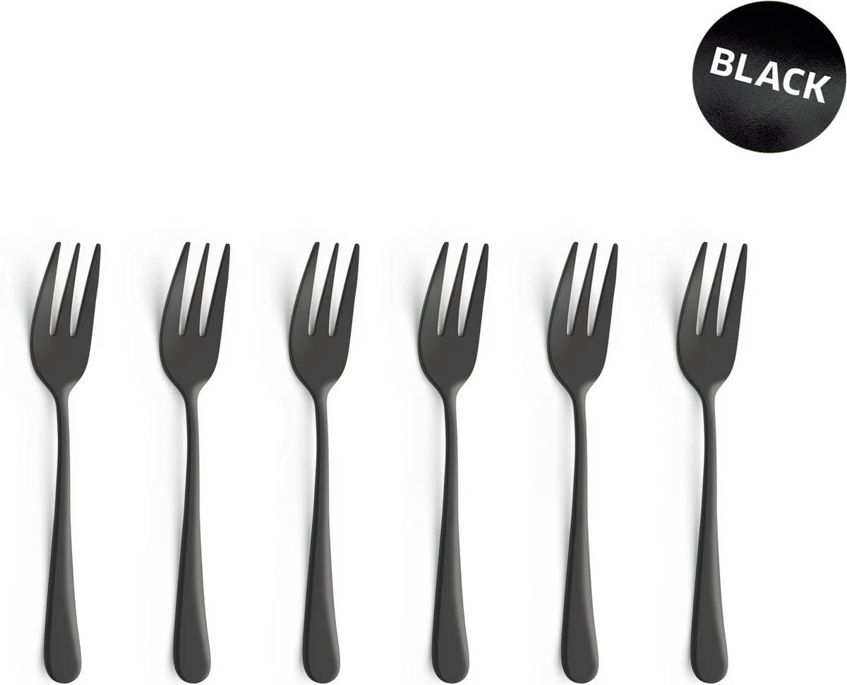Amefa Taartvorkjes - 6 Stuks - Zwart 1 Amefa Taartvorkjes - 6 Stuks - Zwart