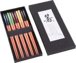 Chopsticks - Hout - 5 Paar - 22,5 Cm - Japanse Stijl - Sushi Giftset
