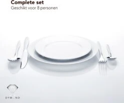 Dymund® 8 Persoons Bestekset - (45-delig) Bestek - Incl. Serveerlepel/Suikerlepel/Serveervork/Botermes - RVS - Zilver -Barbecue Benodigdheden 1200x995 3