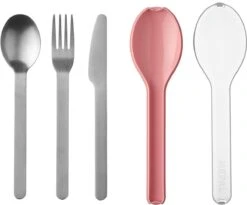 Mepal – Bestekset 3-delig Ellipse – Bestaat Uit Een Mes, Vork En Lepel – Nordic Pink – RVS Bestekset -Barbecue Benodigdheden 1200x997 2