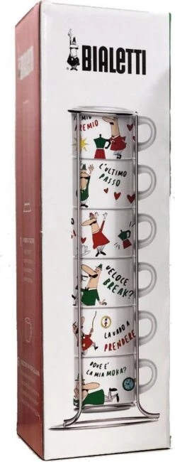 Bialetti Impilabili Italia Espresso Kopjes In Rek 6 Stuks -Barbecue Benodigdheden 456x1200 1