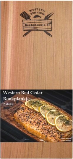 Merkloos Rookplank Western Red Cedar - 2 Stuks - BBQ - Rookhout -Barbecue Benodigdheden 554x1200
