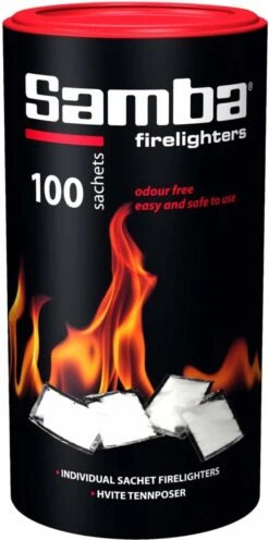 Samba Aanmaakzakjes Openhaard - 100 Stuks In Koker -Barbecue Benodigdheden 598x1200 2
