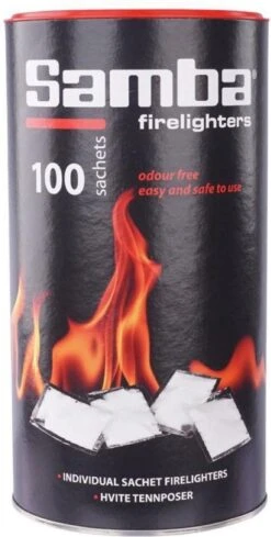 Samba Aanmaakzakjes Openhaard - 100 Stuks In Koker -Barbecue Benodigdheden 606x1200 1