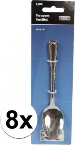 Merkloos 8x Stuks Sierlijke Grote Thee/dessertlepeltjes - Bestek - 15 Cm Van RVS -Barbecue Benodigdheden 622x1200