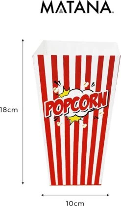 50 Duurzame Popcorn Bakjes (18x10cm) - Popcorn Zakjes Voor Filmavonden, Feestjes - Ook Geschickt Als Snoepbakje Of Feestzakje Voor Kinderen -Barbecue Benodigdheden 702x1200 1