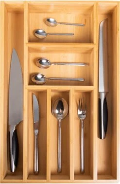 Coninx Bestekbak Bamboe 31CM Breed - Besteklade - Opbergbak - Duurzaam - Voor Laden Vanaf 47cm Diep -Barbecue Benodigdheden 784x1200 2