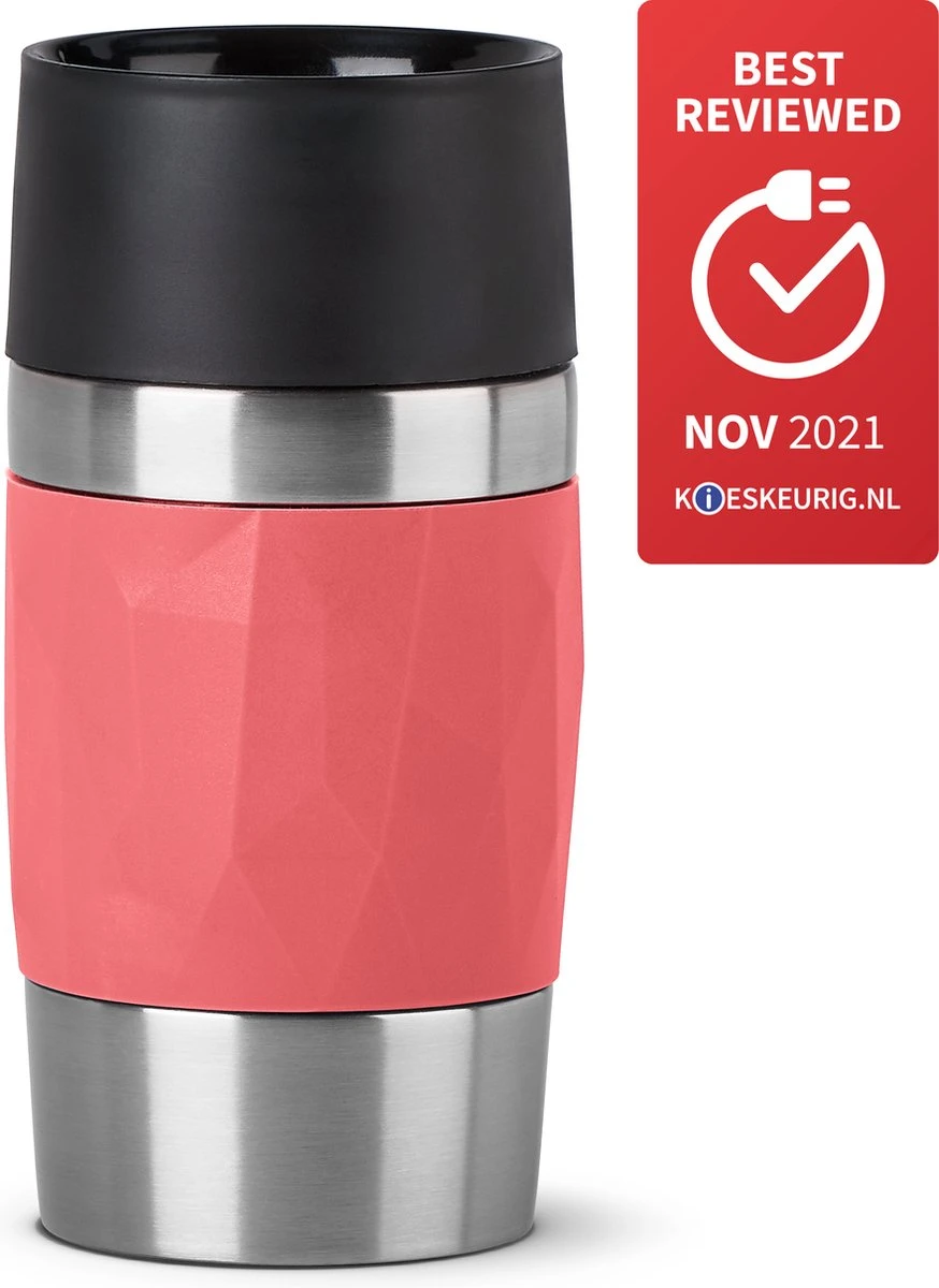 Tefal Compact Travel Mug Compact Thermosfles - 0,3 L - Koraal 2 Tefal Compact Travel Mug Compact Thermosfles - 0,3 L - Koraal - Afbeelding 2