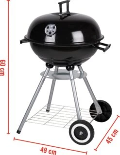 BBQ Collection Houtskoolbarbecue - Kogelbarbecue 45 X 60 Centimeter - Ronde Barbecue - Barbecue Op Wielen - Zwart - Metaal -Barbecue Benodigdheden 925x1200 2
