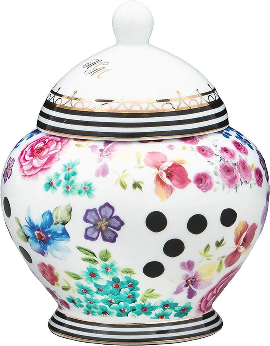 Melli Mello - Suikerpot Nora - Suikerkommetje - Bloemen - Stippen - Suiker 1 Melli Mello - Suikerpot Nora - Suikerkommetje - Bloemen - Stippen - Suiker