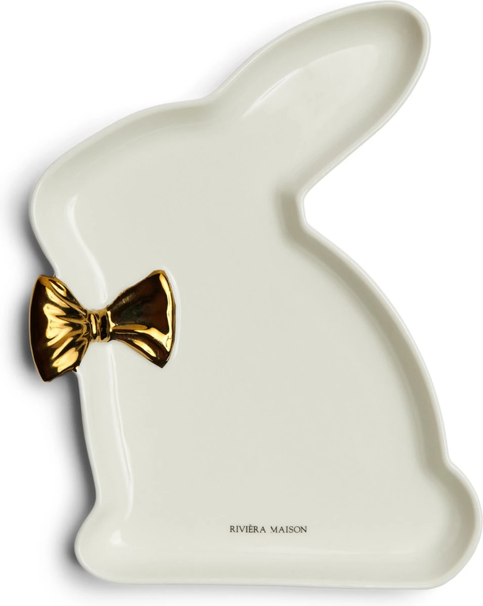Riviera Maison RM Easter Bunny Serving Plate - Porselein - 23.0x18.0x2.5 Cm 1 Riviera Maison RM Easter Bunny Serving Plate - Porselein - 23.0x18.0x2.5 Cm