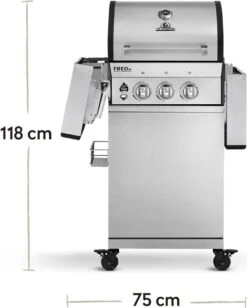 Burnhard Gas BBQ FRED JR. Deluxe - 2 Branders - Incl. Keramische Infraroodbrander & Afdekhoes - Deluxe -Barbecue Benodigdheden 961x1200 1
