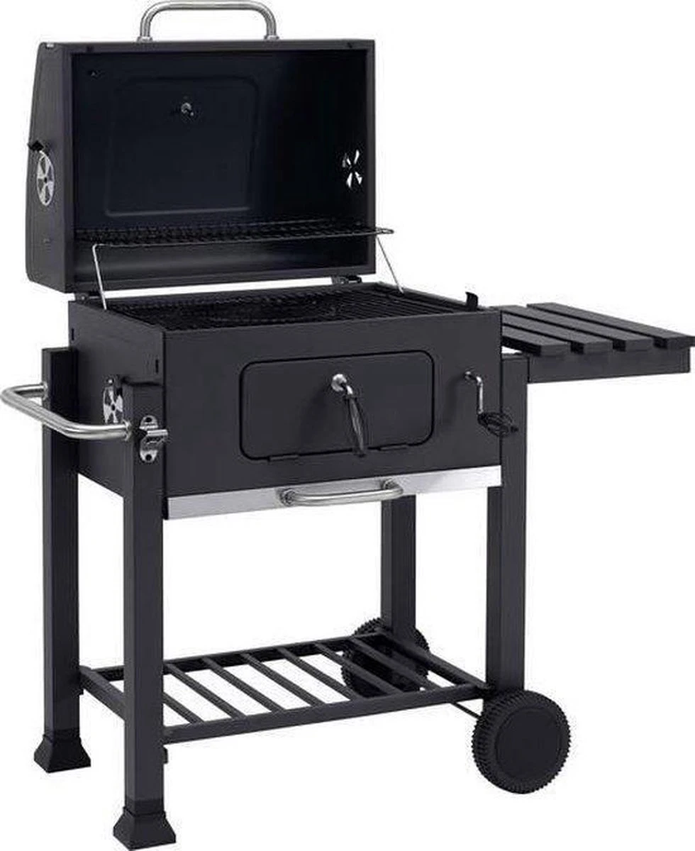 Tepro Toronto Click Barbecue Bbq Houtskool - Grilloppervlak (LxB) 56 X 42 Cm - Met Thermometer In De Deksel - RVS - Houtskoolbarbecue 2 Tepro Toronto Click Barbecue Bbq Houtskool - Grilloppervlak (LxB) 56 X 42 Cm - Met Thermometer In De Deksel - RVS - Houtskoolbarbecue - Afbeelding 2